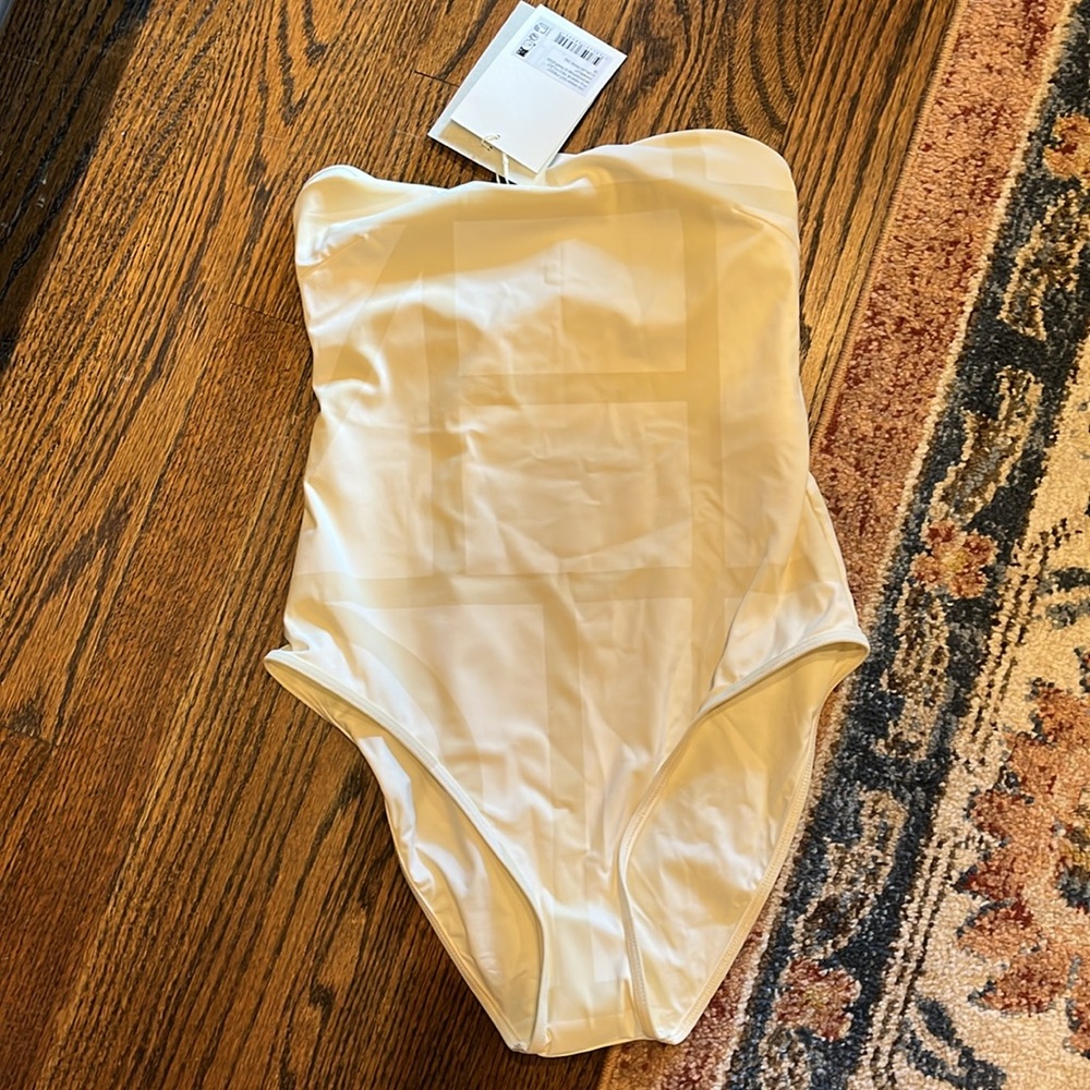 Toteme one-piece Monogram strapless swimsuit NWT - Picture 4 of 9